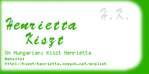 henrietta kiszt business card